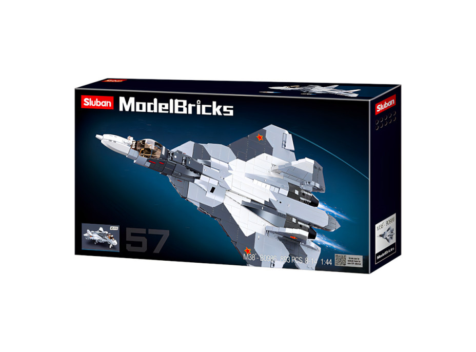 Sluban Model Bricks M38-B0986 Proudový stíhací letoun Su-57 2 v 1