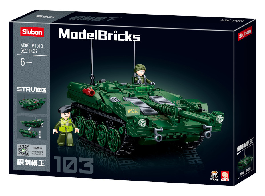 Sluban Model Bricks M38-B1010 Bojový tank STRV103