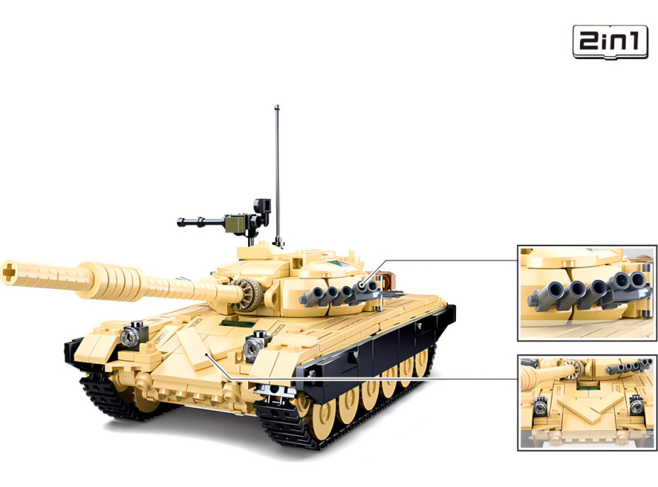 Sluban Model Bricks M38-B1011 Bitevní tank T-72B3 2v1