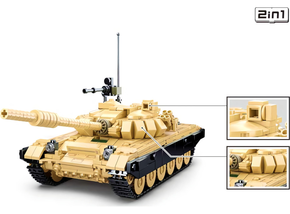 Sluban Model Bricks M38-B1011 Bitevní tank T-72B3 2v1