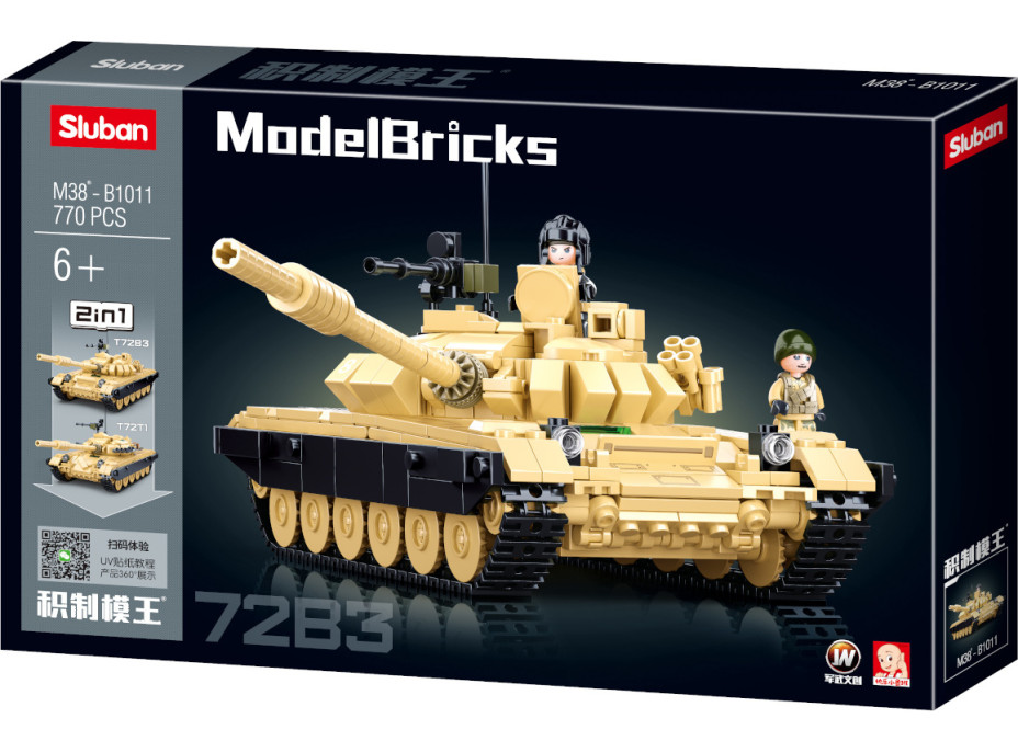 Sluban Model Bricks M38-B1011 Bitevní tank T-72B3 2v1