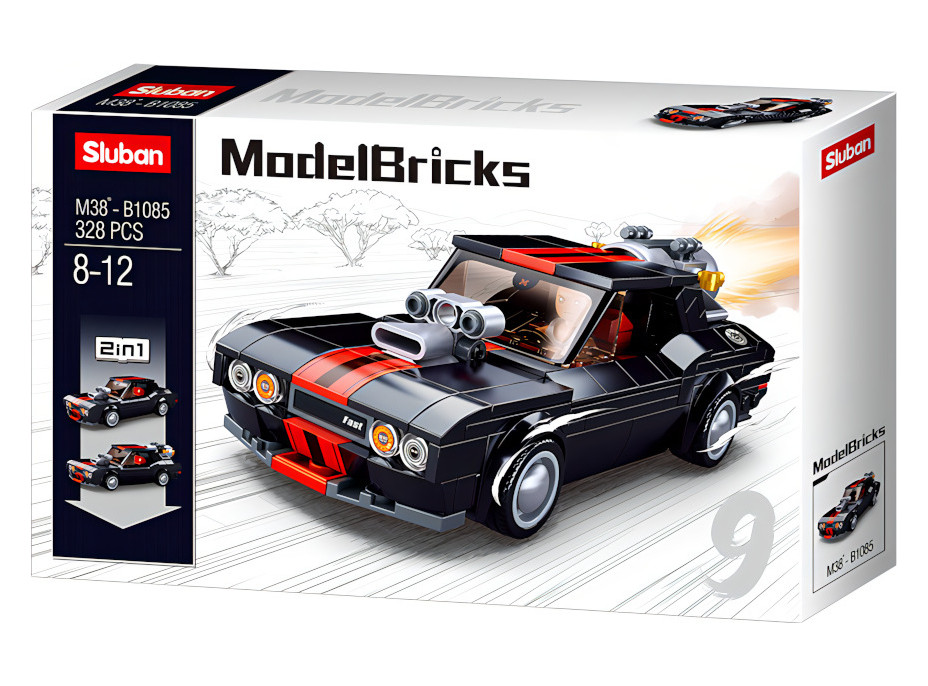 Sluban Model Bricks M38-B1085 Pouliční závodní auto 2v1