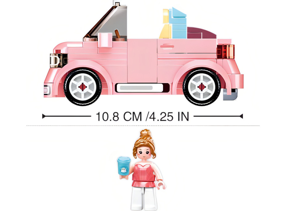 Sluban Girls Dream Mini Handcraft M38-B1086 Qmini růžový Kabriolet