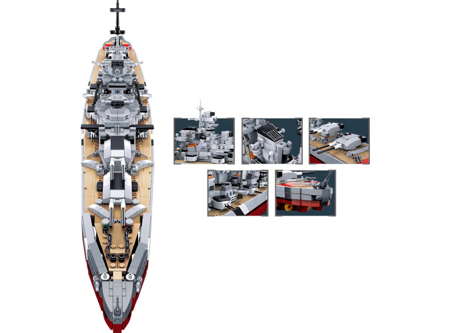 Sluban ModelBricks M38-B1102 Bitevní loď Bismarck 2v1