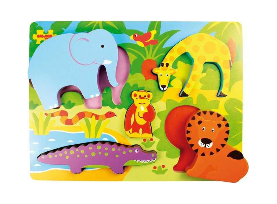 Bigjigs Toys Dřevěné vkládací puzzle Safari