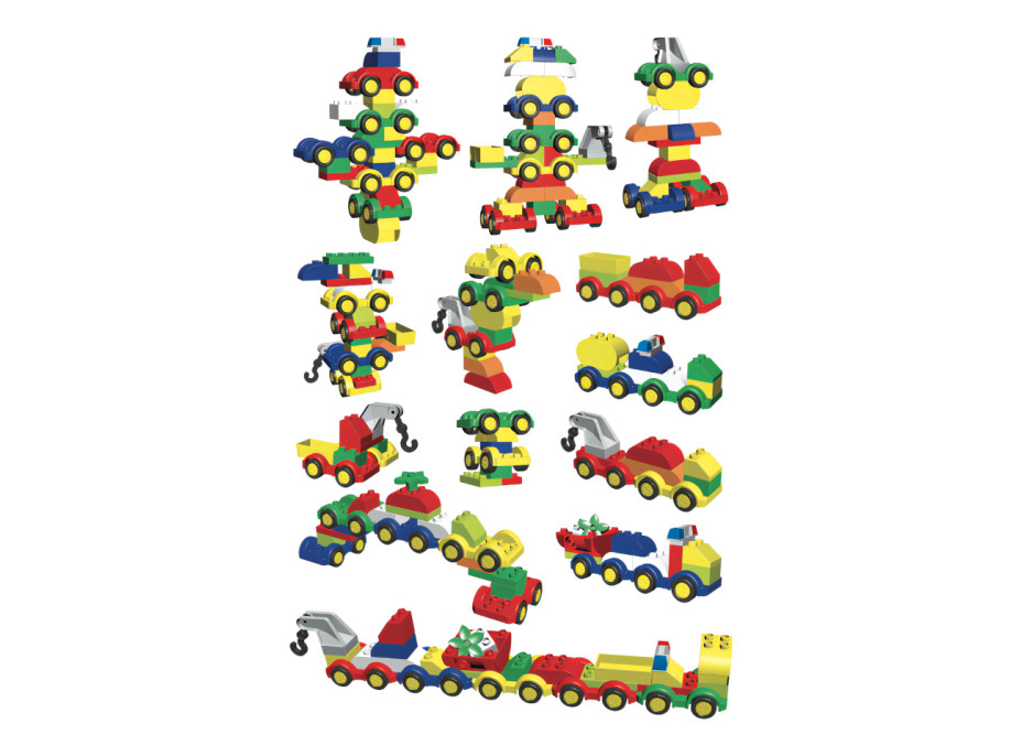 L-W Toys Junior kostky Auta 62 ks