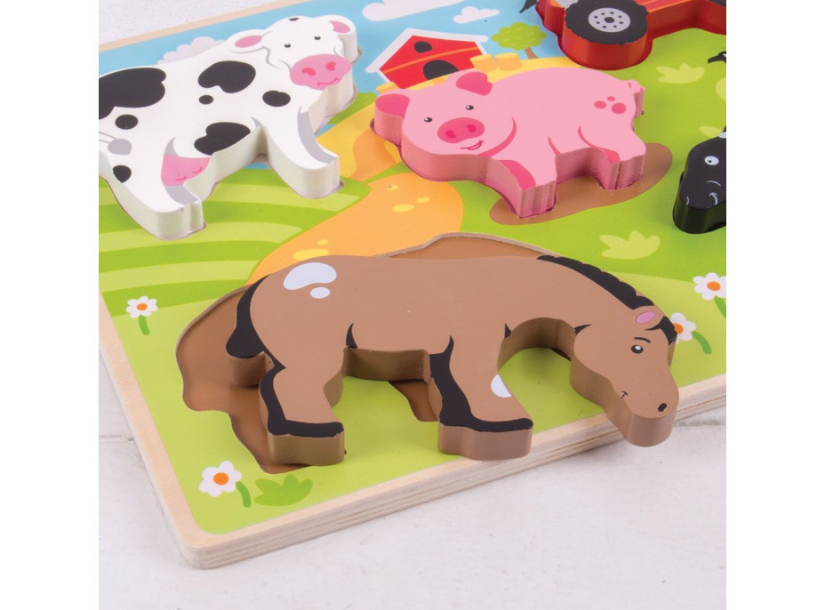 Bigjigs Toys Vkládací puzzle farma