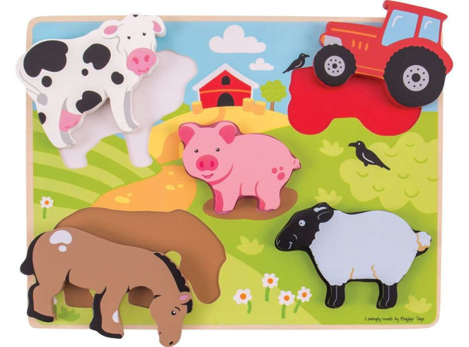 Bigjigs Toys Vkládací puzzle farma