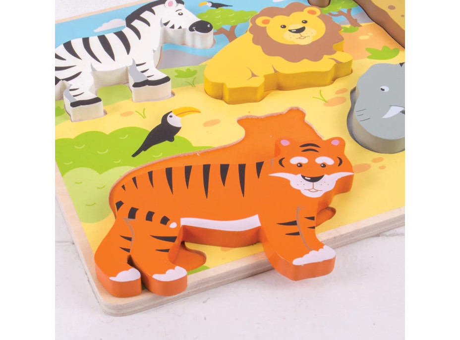 Bigjigs Toys Vkládací puzzle safari