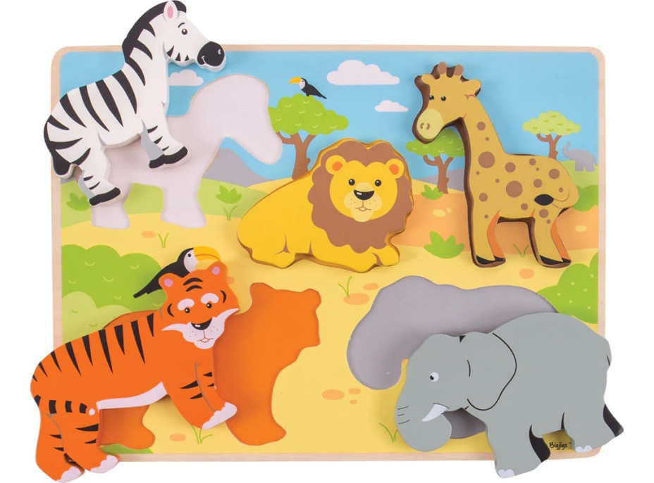 Bigjigs Toys Vkládací puzzle safari