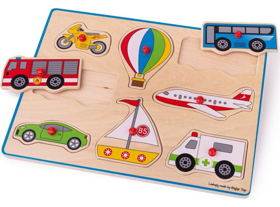 Bigjigs Toys Vkládací puzzle dopravní prostředky