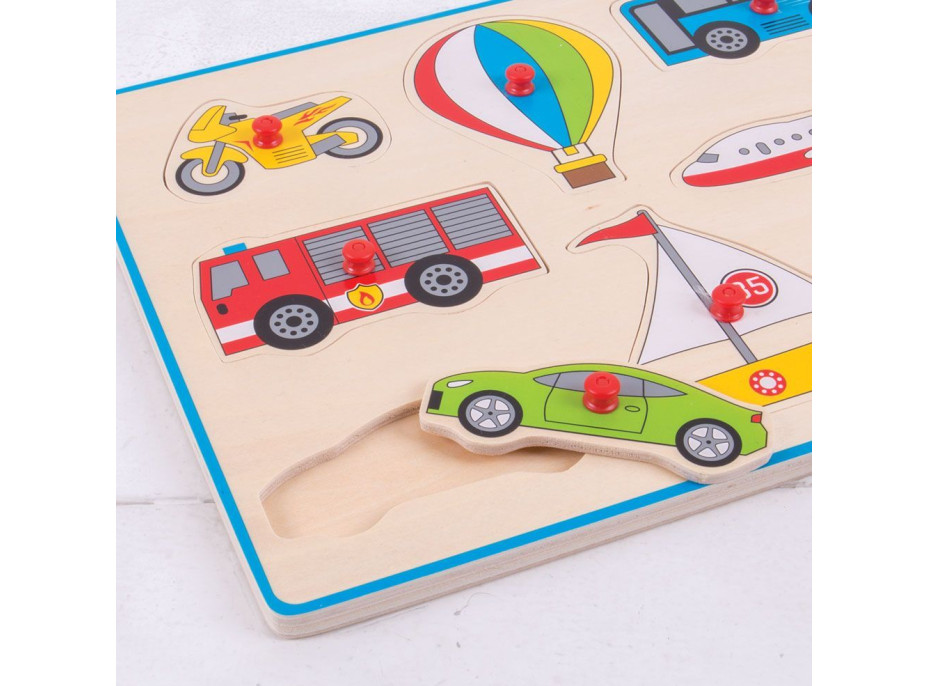 Bigjigs Toys Vkládací puzzle dopravní prostředky