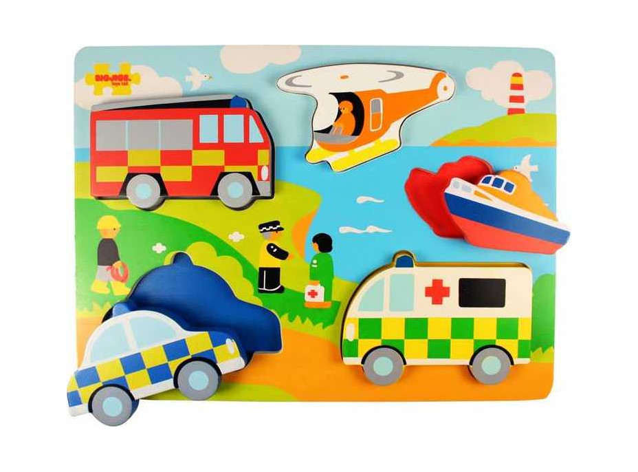 Bigjigs Toys Vkládací puzzle záchranáři