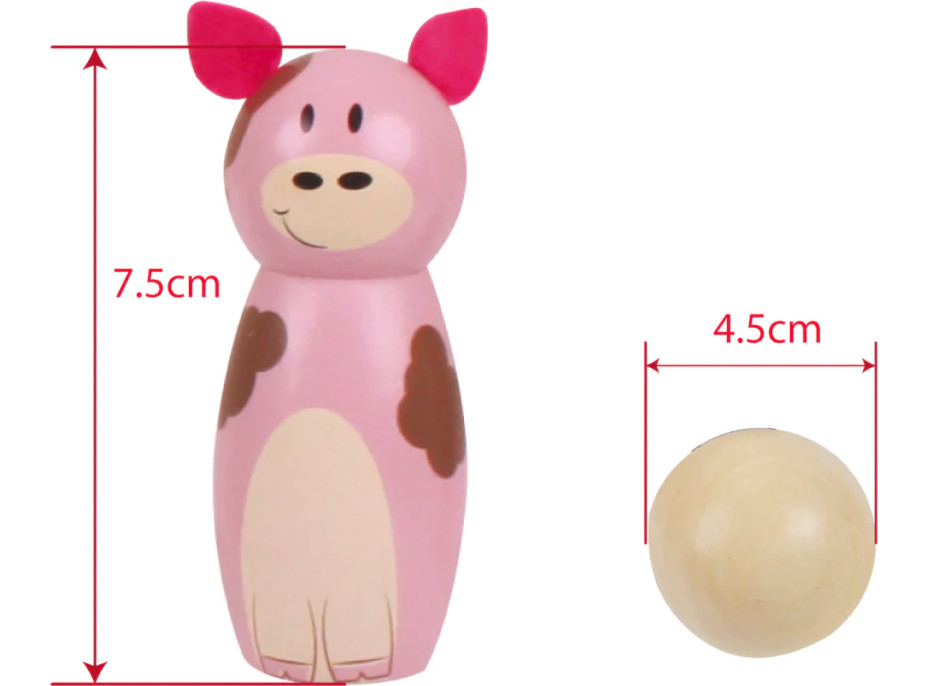 Bigjigs Toys Dřevěné kuželky farma