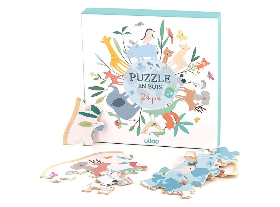 Vilac Kulaté 24dílné puzzle Svět od Sarah Betz