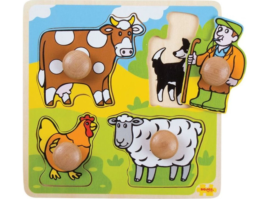 Bigjigs Toys Vkládací edukativní puzzle farma