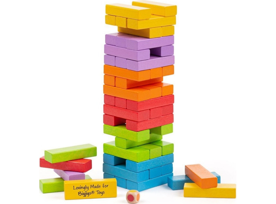 Bigjigs Toys Barevná Jenga