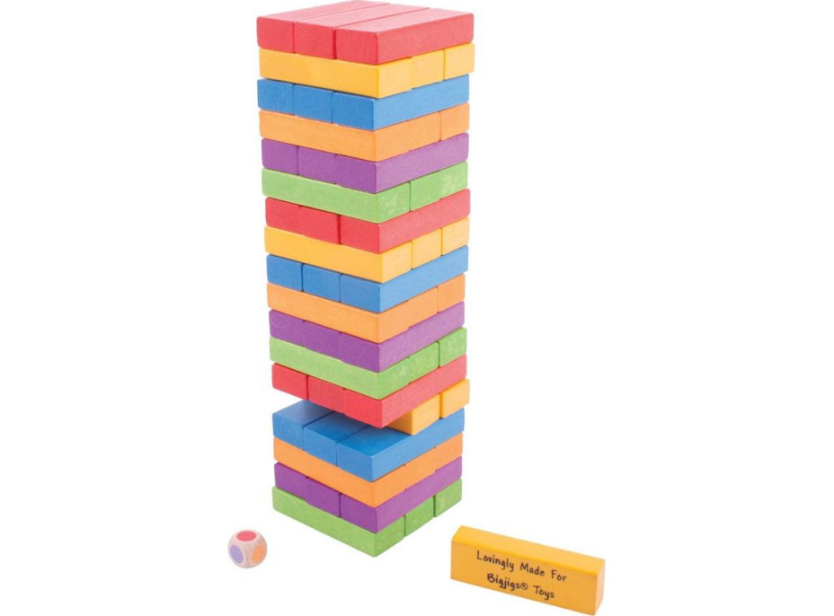 Bigjigs Toys Barevná Jenga