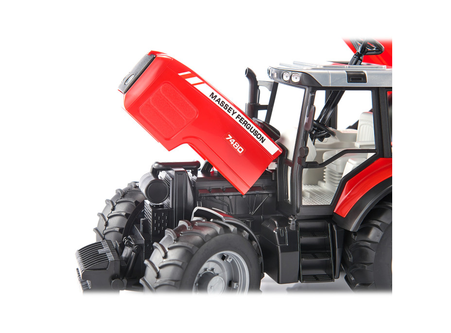 Bruder Traktor MASSEY FERGUSON se sklopným vozem červený