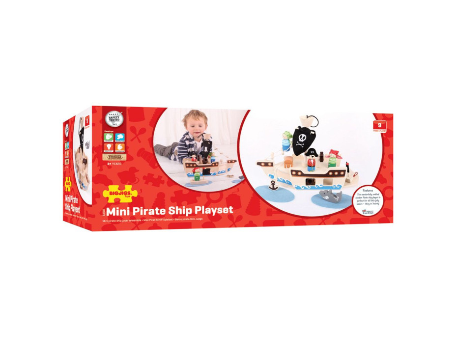 Bigjigs Toys Pirátská loď s piráty