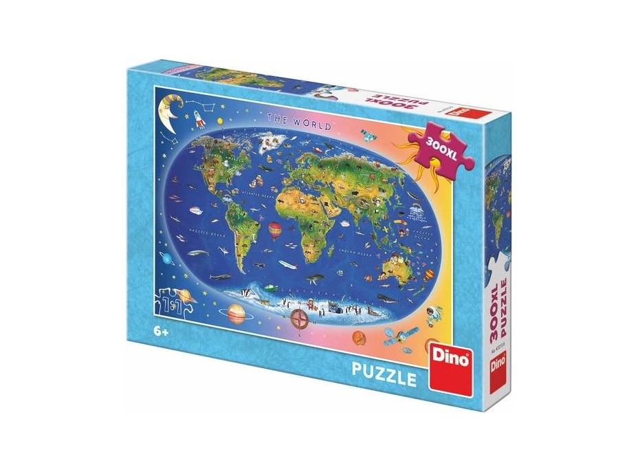 Dino Puzzle Dětská mapa 300 XL dílků