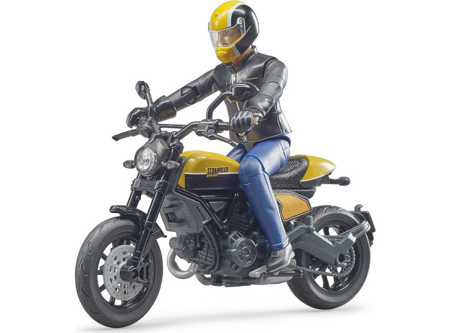 Bruder 63053 BWORLD Motocykl Scrambler Ducati Cafe Racer s jezdcem