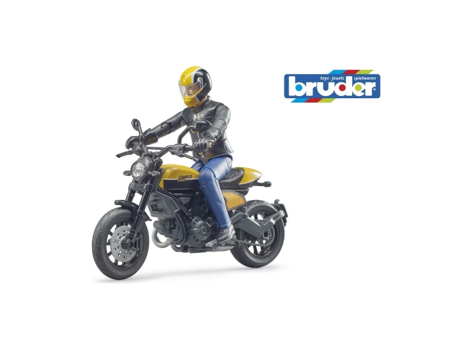 Bruder 63053 BWORLD Motocykl Scrambler Ducati Cafe Racer s jezdcem