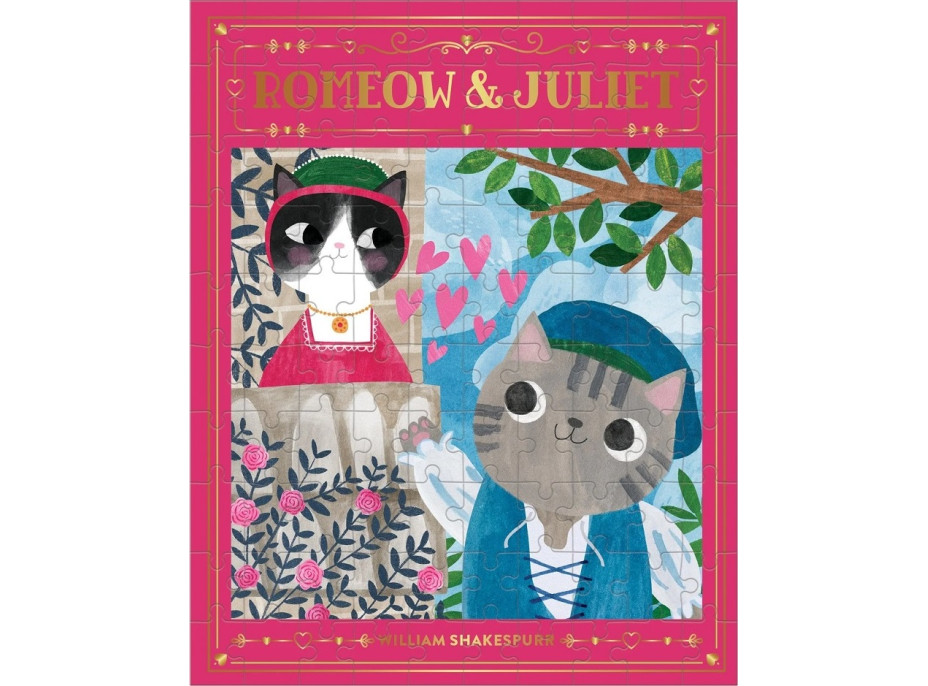 Mudpuppy Puzzle Romeow & Juliet Bookish Cats 100 dílků