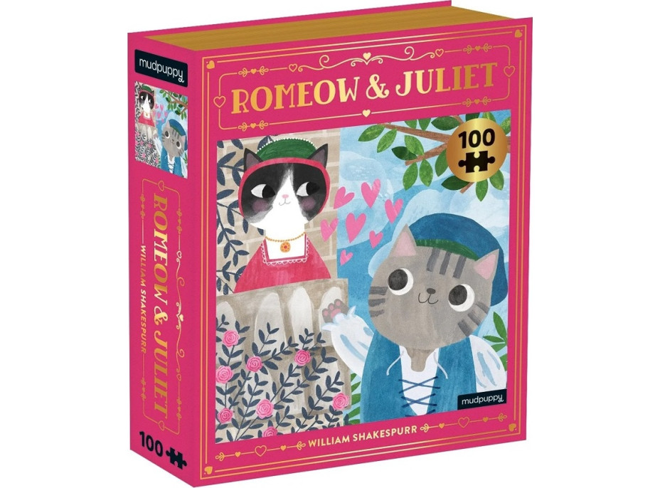 Mudpuppy Puzzle Romeow & Juliet Bookish Cats 100 dílků