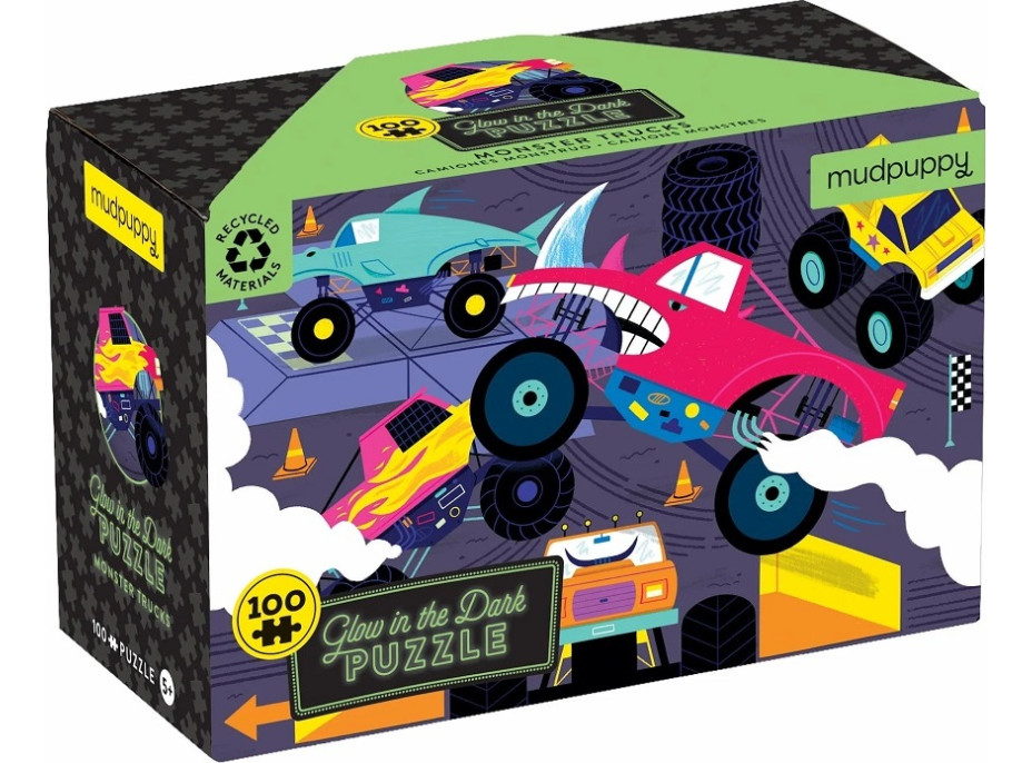 Mudpuppy Puzzle Monster Trucks - svítí ve tmě 100 dílků