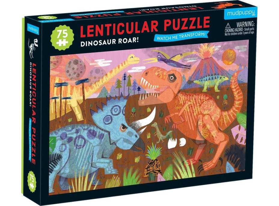 Mudpuppy Puzzle Lentikulární Dinosauři 75 dílků