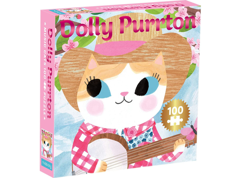 Mudpuppy Puzzle Kočka Dolly Parton 100 dílků