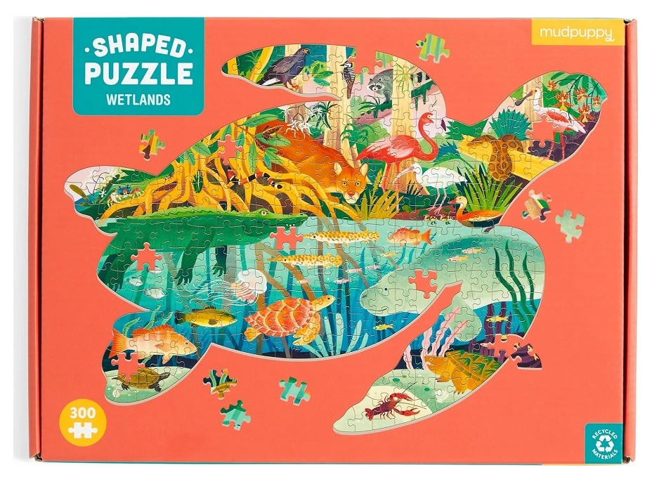 Mudpuppy Puzzle Mokřady ve tvaru želvy 300 dílků