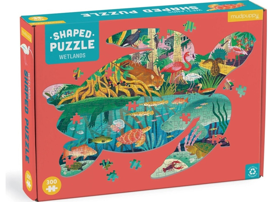 Mudpuppy Puzzle Mokřady ve tvaru želvy 300 dílků