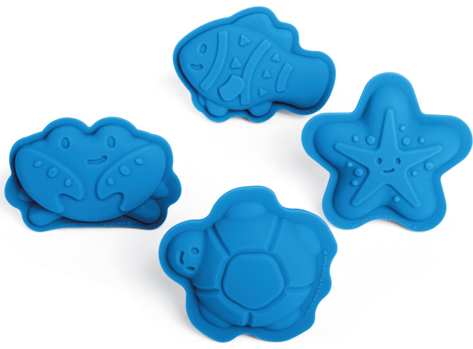 Bigjigs Toys Silikonové formičky modré Ocean