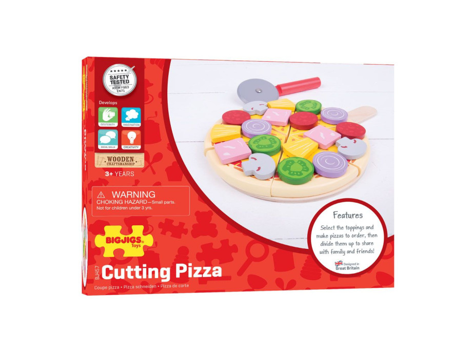 Bigjigs Toys Dřevěná krájecí pizza