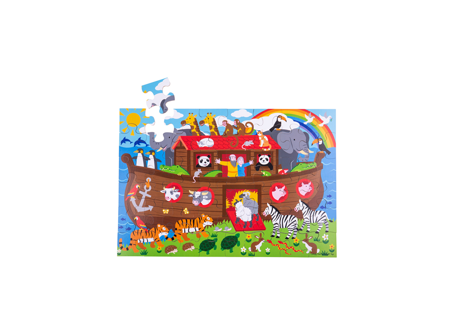 Bigjigs Toys Podlahové puzzle Noemova archa 48 dílků