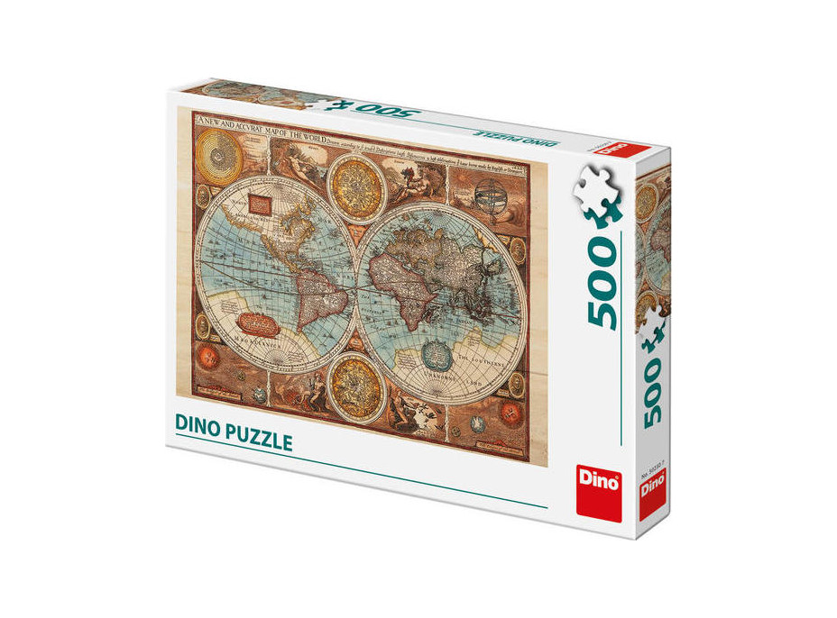 Dino Puzzle Mapa světa z roku 1626 - 500 dílků