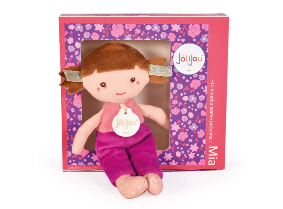 Doudou Jolijou Panenka Mia 16 cm fuchsia