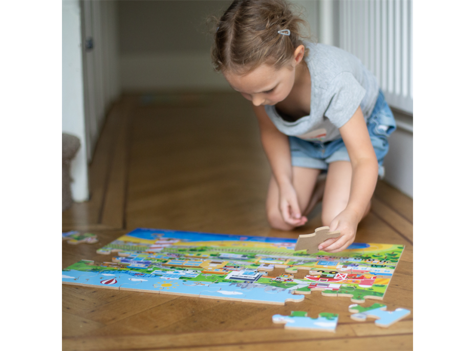 Bigjigs Toys Podlahové puzzle Město 48 dílků