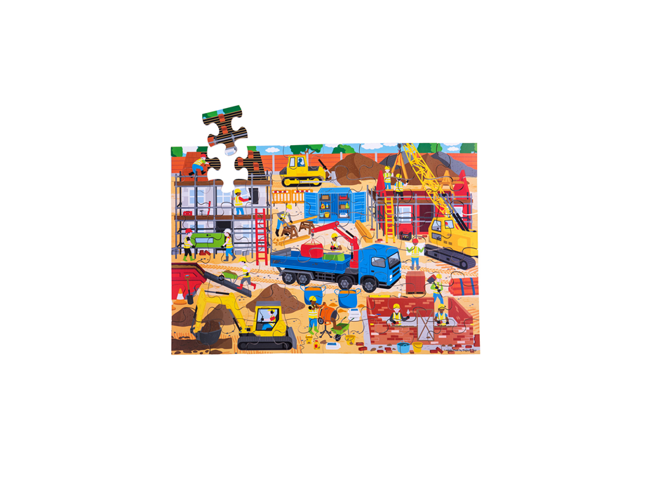 Bigjigs Toys Podlahové puzzle Staveniště 48 dílků