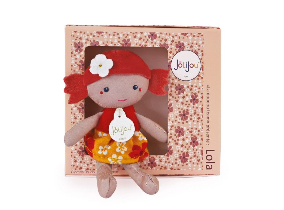 Doudou Jolijou Panenka Lola 16 cm červená