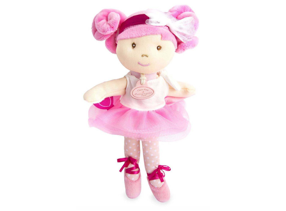 Doudou Jolijou Panenka mini baletka "Les Tutus" 23 cm bílo-růžové šaty