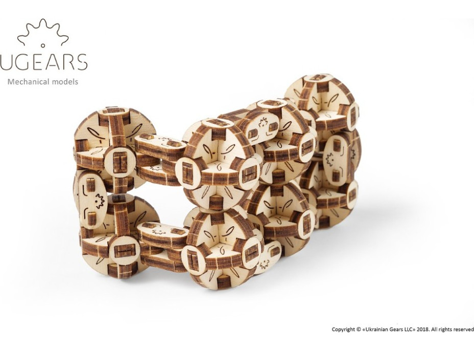 Ugears 3D dřevěné mechanické puzzle Kostka Flexi