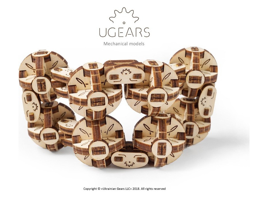 Ugears 3D dřevěné mechanické puzzle Kostka Flexi