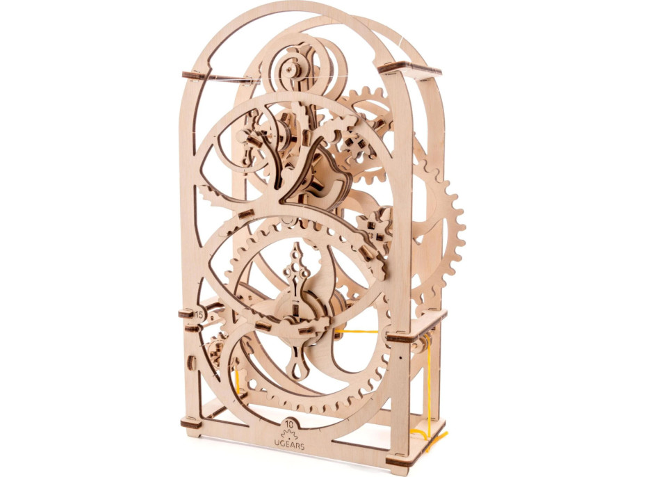 Ugears 3D dřevěné mechanické puzzle Hodinový strojek