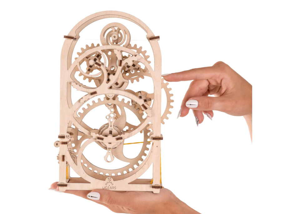 Ugears 3D dřevěné mechanické puzzle Hodinový strojek