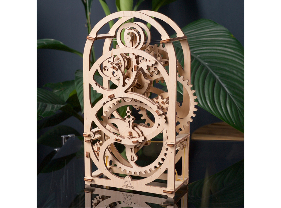 Ugears 3D dřevěné mechanické puzzle Hodinový strojek