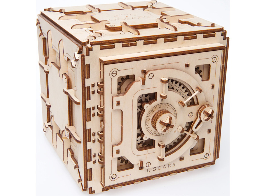 Ugears 3D dřevěné mechanické puzzle Trezor