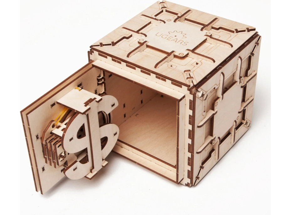 Ugears 3D dřevěné mechanické puzzle Trezor